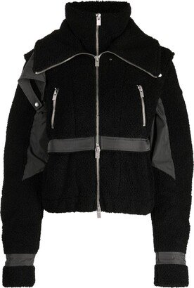 Panelled-Design Faux-Shearling Jacket