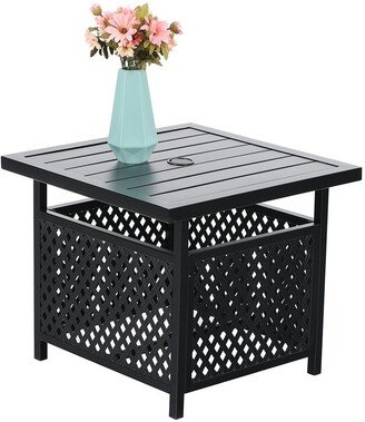 Claribelle Square Side Table with Umbrella Hole by Havenside Home - 22*22