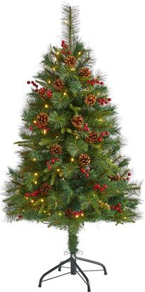 4ft. Mixed Pine Artificial Christmas Tree with 100 Clear LED Lights