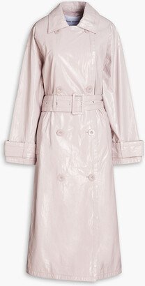 Katharina faux patent-leather trench coat