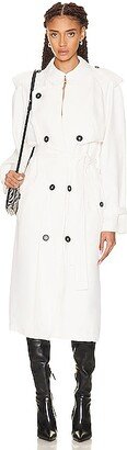 Twill Trench Coat in White