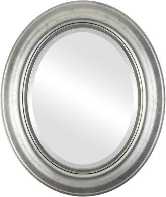 OVALCREST by The OVALCREST Mirror Store Lancaster Framed Oval Mirror in Silver Leaf with Black Antique - Silver/Black