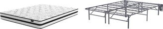 8 Inch Chime Innerspring Black/White 2-Piece Mattress Package-AC