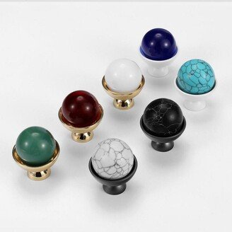 Color Agate Turquoise Knobs Kitchen Cabinet Pulls Drawer Handles Dresser Zinc Alloy Door Furniture Hardware