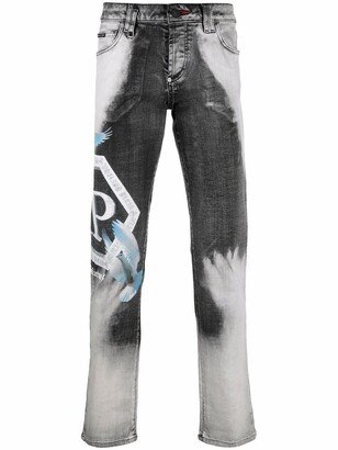 Bleached Straight-Leg Trousers