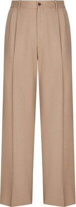 Wide-Leg Tailored Trousers-AY