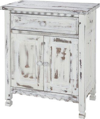 1-drawer Storage Cabinet Hardwood White