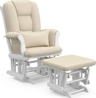 Storkcraft Tuscany White Glider and Ottoman