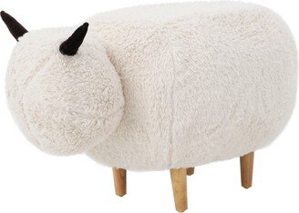 Pearcy Sheep Ottoman - White