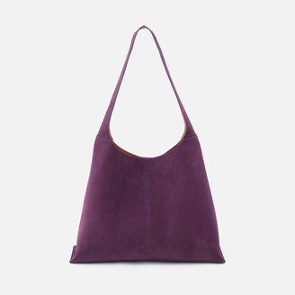 Joni Large Shoulder Bag in Bonded Suede - Viola