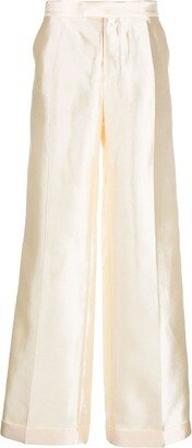 Straight-Leg Silk Trousers-AA