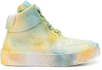 Spray-Effect High-Top Sneakers