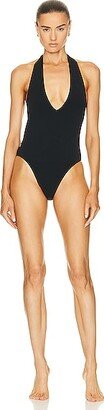 Eterne Amelia Halter One Piece Swimsuit in Black