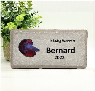 Betta Fish Memorial Stone -Memorial Gift - Personalized Keepsake Pet Sympathy Gift- Siamese Fighting Beta Fish