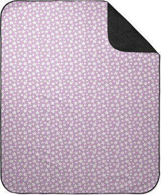 Picnic Blankets: Daisy Garden Floral - Purple Picnic Blanket, Purple