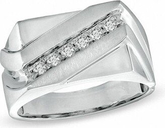 Men's 1/4 CT. T.w. Diamond Slant Ring in 10K White Gold