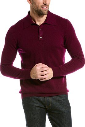 Solid Cashmere Polo Sweater-AF