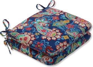 Pillow Perfect Paisley Party Blue Rounded Corners Seat Cushion