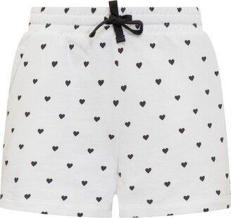 Heart Printed Drawstring Shorts