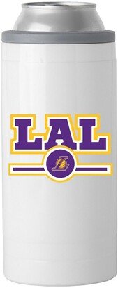 Los Angeles Lakers 12 oz Letterman Slim Can Cooler - White, Silver