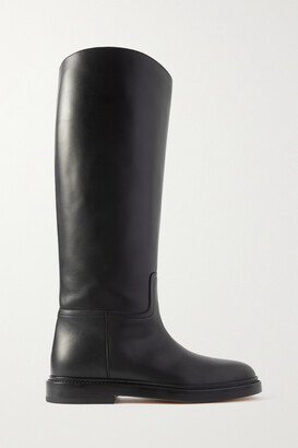 80 Leather Knee Boots - Black