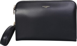 Embossed Logo Clutch Bag