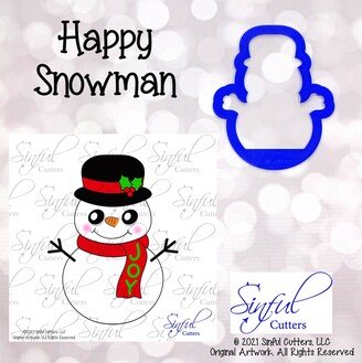 Happy Snowman - Christmas Cookie Cutter/Fondant Clay