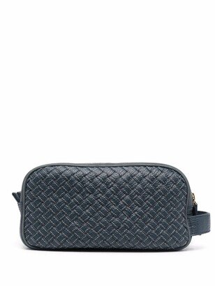 Woven Leather Wash Bag