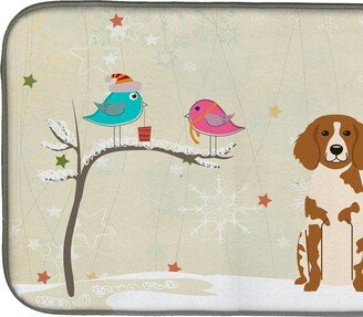 14 in x 21 in Christmas Presents between Friends Brittany Dish Drying Mat