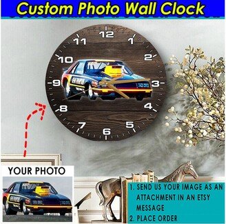 Pro Stock Car Drag Racing Personalized Wooden Wall Clock, Funny Car, Hot Rod, Dragster, Drifting Racers, Dirt Late Racers Gift