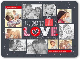 Valentine's Day Cards: Greatest Gifts Valentine's Card, Grey, Pearl Shimmer Cardstock, Rounded