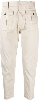 Mid-Rise Cotton Tapered Trousers-AB