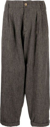 Mélange Cropped Tapered Trousers