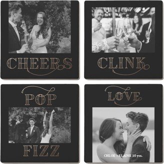 Coasters: Roaring Good Time Set Ceramic Coasters, Set Of 4, Black