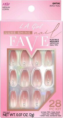 28pc Luxe Shine Fave Artificial Nail - Into You - 28pc