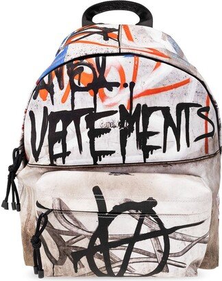 Graffiti Logo Printed Backpack