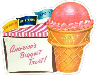 Safe T Cup Ice Cream Laser Cut Metal Advertising Sign