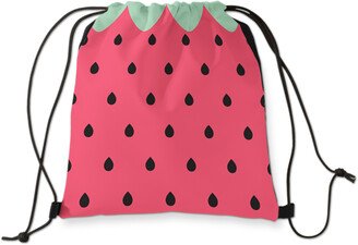 Drawstring Backpacks: Strawberry Fun Drawstring Backpack