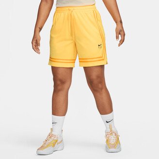 Women's Fly Crossover Basketball Shorts in Yellow