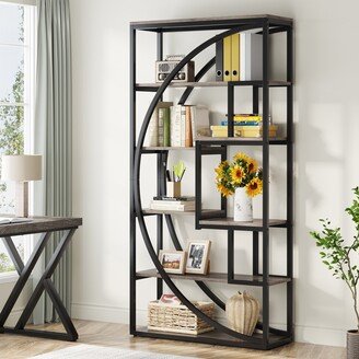 YUZHOU Geometric Bookcase, 8 Shelf Tall Bookshelf - 70.8H