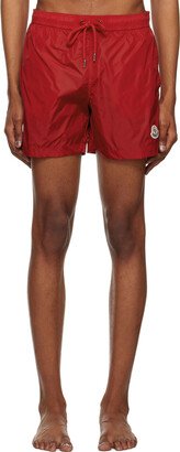 Red Drawstring Swim Shorts