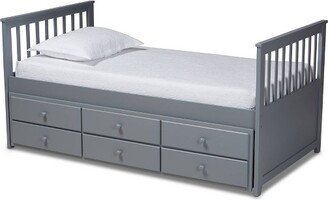 Twin Trine Wood Daybed with Trundle Gray