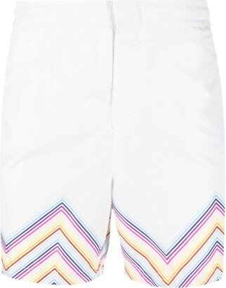 Zig-Zag Print Beach Shorts