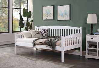 Gerojo Caryn Multifunctional Twin Daybed with Slatted Panel Armrest and Slightly Curved Back