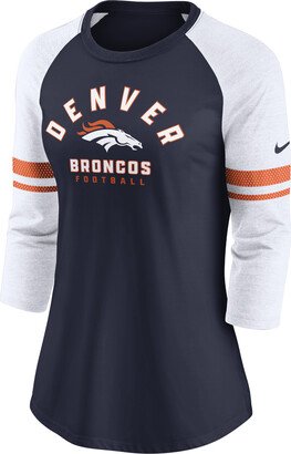 Women's Fashion (NFL Denver Broncos) 3/4-Sleeve T-Shirt in Blue