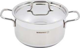 Korkmaz Alfa 2 Piece 3.5 Liter Stainless Steel Casserole Dish with Lid