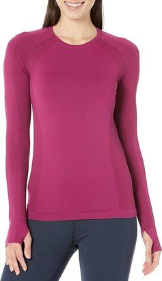 Athlete Seamless Workout Long Sleeve Top (Amaranth Pink) Women's Clothing