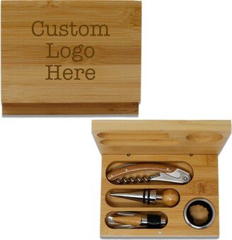 Engraved Box Wine Tool Set Personalized With Your Custom Logo