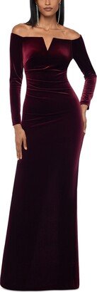 Velvet Off-The-Shoulder Gown