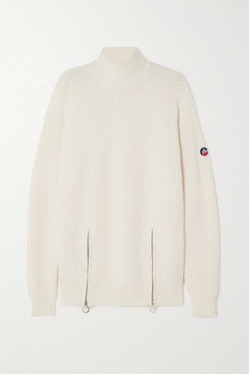 Cybele Ribbed Merino Wool Turtleneck Sweater - White